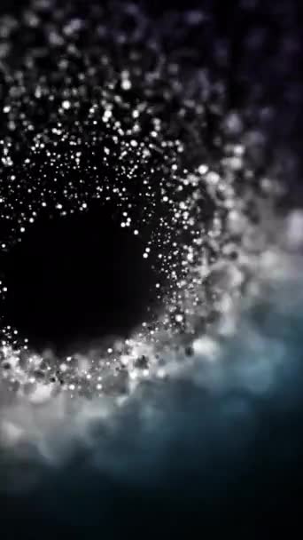Modré Kruhy Vln Částic Odchylují Středu Barevný Zářící Vír Smyčka — Stock video