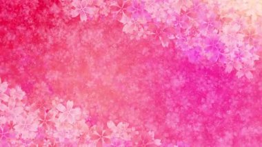 Animasyon bitkilerinin çapraz çerçevesi. Pembe kiraz çiçeği. Uzayı kopyala Döngülü hareket grafikleri.