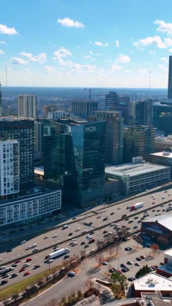 Атланта Джорджия Сша Января 2024 Года Вид Воздуха Центр Города — стоковое видео