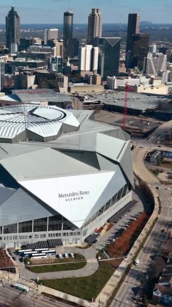 Atlanta Georgia Abd Ocak 2024 Mersedes Benz Stadyumu Nun Bulunduğu — Stok video