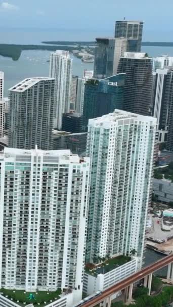 Miami Florida Usa Januari 2024 Miami Brickell Stadslandskap Centrum Med — Stockvideo