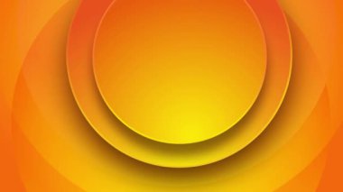 Soyut 3D yuvarlak kağıt kesim katmanı turuncu arka plan. Uzayı kopyala Hareket grafiği.