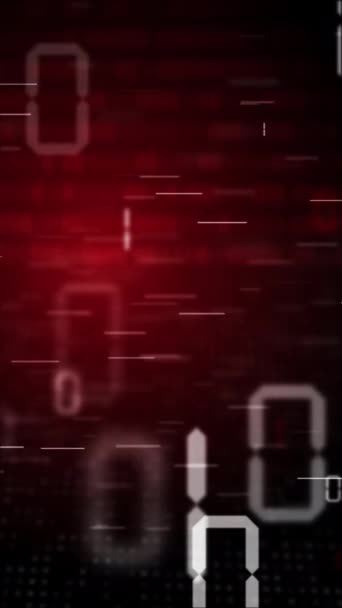 Circuito Binario Tecnologia Futura Rosso Cyber Security Concetto Sfondo Velocità — Video Stock