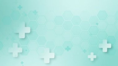 Açık yeşil tıbbi geçmişi ve hareketli bir geçmişi var. Fotokopi alanı ile sağlık sunumu. Kusursuz döngü canlandırması.