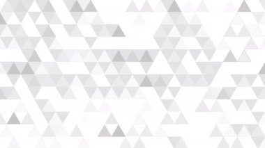 Soyut geometri üçgeni deseni beyaz ve gri arkaplan. Döngülü hareket grafiği.