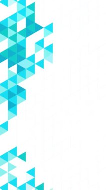 Mavi üçgen soyut arkaplan ve yazı için beyaz yer. Uzayı kopyala Dikey video.