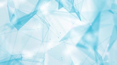Noktaları ve çizgileri birleştiren soyut çokgen beyaz arkaplan. Bilim ve teknoloji döngüsü animasyonu. Mavi pleksus biçimi.