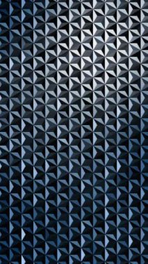 Soyut geometrik arkaplan üçgenleri gri ve siyah renkler minimalist tarzda. 3D yıldız figürü. Döngü animasyonu. Dikey video.