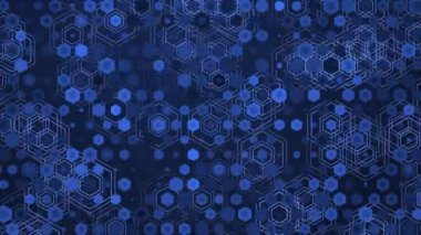 Karanlık altıgen soyut teknoloji bilimi geçmişi. Hi Tech altıgen ızgarası. Döngülü canlandırma.