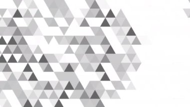 Geometrik şekillerin soyut retro modelleri. Gri gradyan mozaik arkaplan. Geometrik üçgen döngü canlandırma arkaplanı.