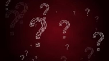 Kırmızı arkaplanda soru işareti deseni çiz. Döngü canlandırması.