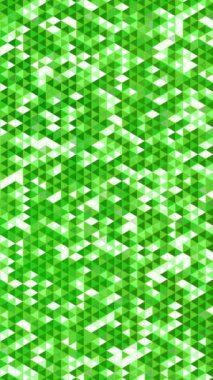 Soyut geometri üçgeni yeşil mozaik doku arka plan deseni. Döngülü hareket grafiği. Dikey video.