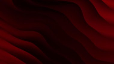 Soyut koyu kırmızı çizgili döngü arkaplanı. Dalga çizgileri animasyonu. Metin için boş boşluk.