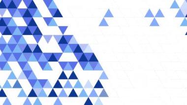 Beyaz arka planda mavi şebekeli mozaik. Kopya uzayı ile yaratıcı tasarım geometrik desen. Döngü canlandırması.