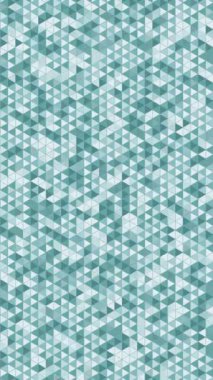 Üçgen şekillerdeki geometrik dokuların retromozaik mozaik deseni, soyut döngü animasyon arkaplanı. Dikey video.