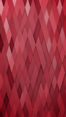 Soyut geometrik kırmızı eşkenar dörtgen desen tasarımı. Döngülü animasyon. Uzayı kopyala Dikey video.