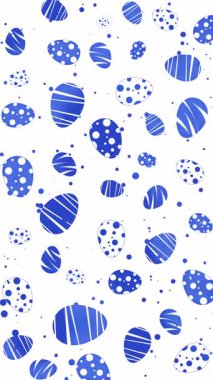 Çizgi filmdeki el geleneksel dini bayram sembolleri olan Paskalya Yumurtaları çizdi. Güzel beyaz bir arka plan. Döngülü animasyon. Dikey video.