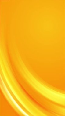 Köşedeki ekranda sarı tonlarda parlayan kıvrımlı bulanık çizgiler. Soyut döngülü arkaplan. Animasyon çerçevesi. Metin için boş alan. Dikey video.