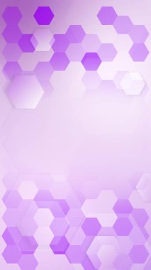 Animasyon mor renk altıgen tasarım soyut desen. Kopyalama alanı olan geometrik arkaplan. Döngü hareketi grafiği. Dikey video.