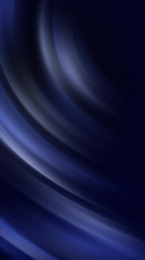 Işık sıçramaları ve kıvrımlı çizgilerden oluşan mavi soyut arkaplanın döngü animasyonu. Radyal dalgaların hareketi. Dikey video.