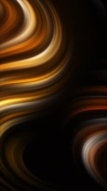 Soyut, parlak, altın rengi ışık efekti döngüsü animasyonu. Karanlık arka planda sihirli altın parıltılı element. Soyut neon hareketi dalgalı çizgiler. Dikey video.