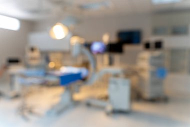 Boş acil servis, yoğun bakım odası, hastane veya klinikteki yoğun bakım ünitesi ile bulanık görüntü geçmişi