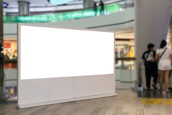Create eye-catching advertisements mockup of a billboard display on an escalator side.