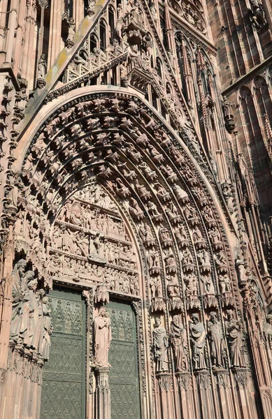 stock image Strasbourg city cathedral in France called NOTRE DAME