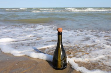 Mantarlı kapalı şişe deniz tarafından karaya oturtulmuştu.