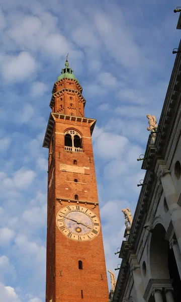 Oude Toren Van Vicenza City Regio Veneto Italië — Stockfoto