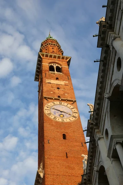 Часовая Башня Города Виченца Севере Италии — стоковое фото