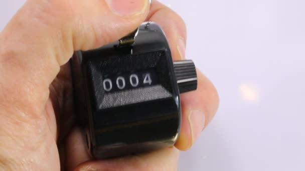 Manual Clicker Counter Count People Steps — Stock video