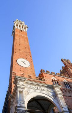 Ancient Tower of Siena City in Central Italy called TORRE DEL MANGIA