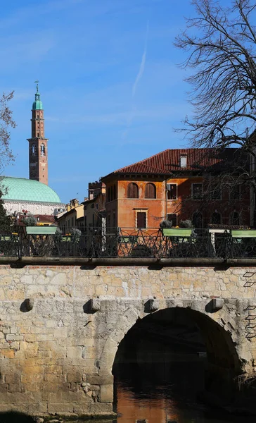 Wieża Bazyliki Palladiana Głównym Zabytkiem Miasta Vicenza Północnych Włoszech Europie — Zdjęcie stockowe
