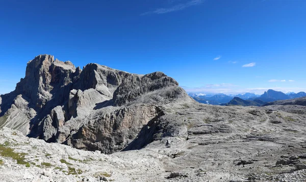 Bijna Maanlandschap Van Dolomieten Noord Italië Berghut Genaamd Rifugio Rosetta — Stockfoto