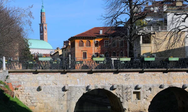 Antike Brücke Namens Ponte Furo Vicenza Stadt Norditalien Und Denkmal — Stockfoto