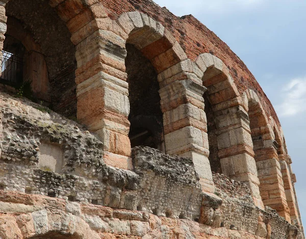 Detail Verona Arena Est Amphithéâtre Romain Construit Après Bra Sauare — Photo