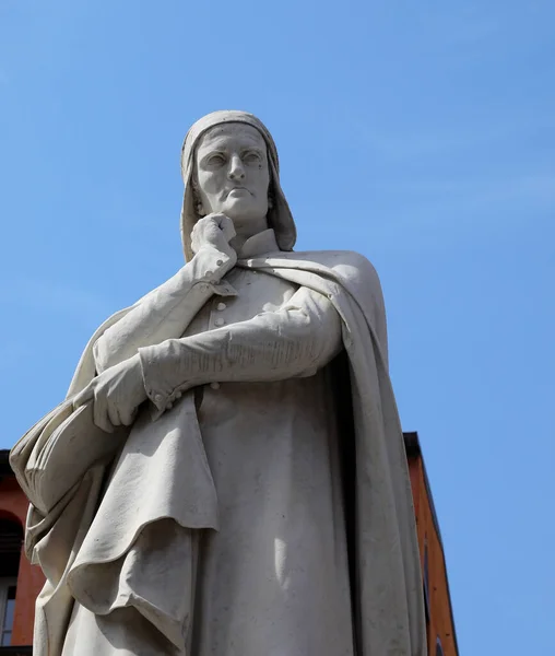 Statue Des Italienischen Dichters Dante Alighieri Der Die Göttliche Comedy — Stockfoto