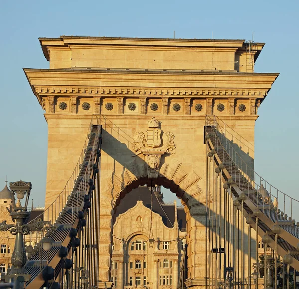 Chain Bridge Budapesten Magyarország Fővárosában Közép Európában — Stock Fotó
