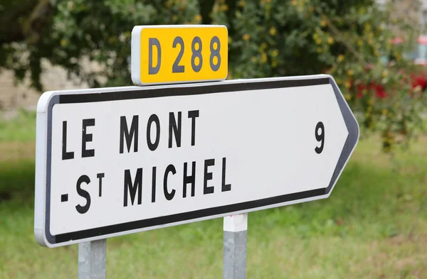 road signs to reach the abbey of Mont Saint Michel in Normandy in northern France