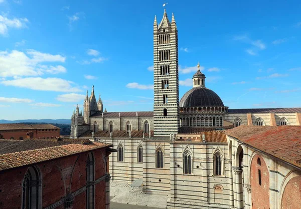 Cathedra of Siena City in Central Italy with bell tower and Dome