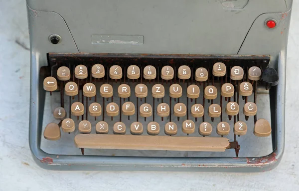 Zeer Oude Vintage Schrijfmachine Koop Rommelmarkt — Stockfoto