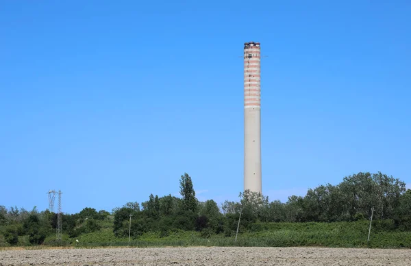 Porto Tolle Italien Juli 2023 Hochschornstein Eines Thermoelektrischen Kraftwerks Zur — Stockfoto