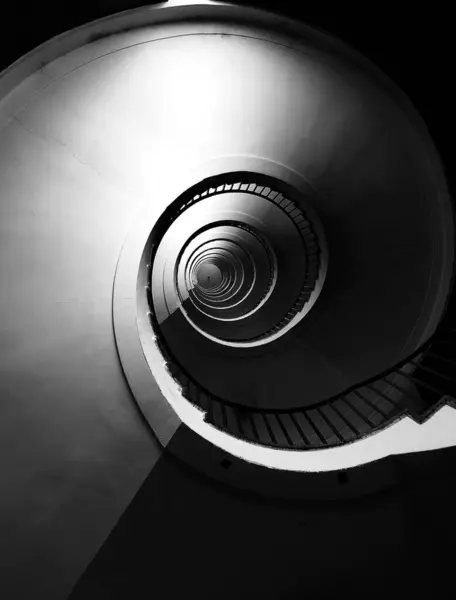 Спиральная Лестница Перспективе Шагами Идущими Бесконечности — стоковое фото