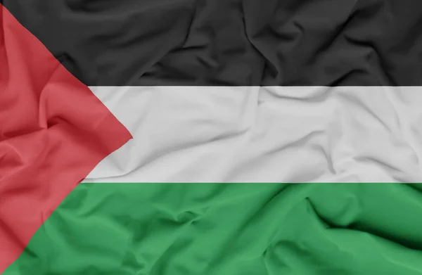Bandera Palestina Estado Palestina Con Colores Vibrantes Fondo Tela —  Fotos de Stock