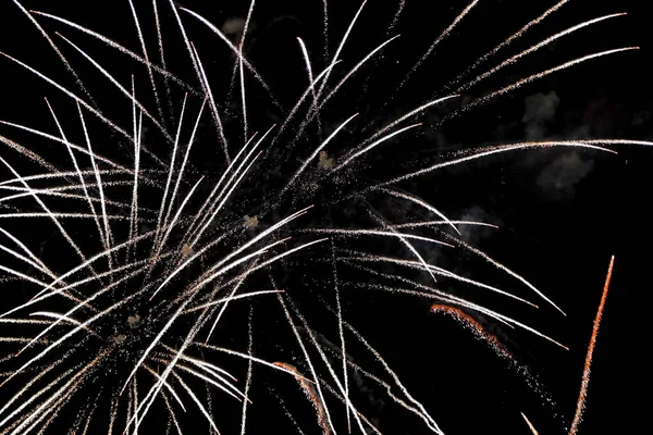 Ohňostroj Barevnými Explozemi Noci Během Národní Oslavy — Stock fotografie