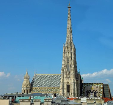 Viyana, WIEN, Avusturya - 23 Ağustos 2023: St.Stephens Katedrali Stephansdom olarak da bilinir.