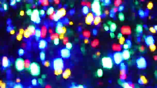 Bayramlarda Yanıp Sönen Led Işıklarının Bilerek Bulanık Arkaplanı — Stok video