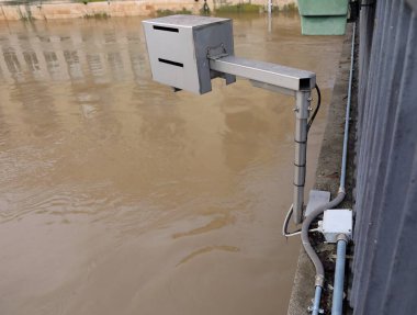Hydrometric Probe for River Water Level Measurement and Water Height Monitoring to Prevent Hydrographic Risks clipart