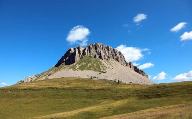 Monte Castellaz is a lonely mountain massif in the Dolomites Italian Alps perfect for hikers and climbers clipart